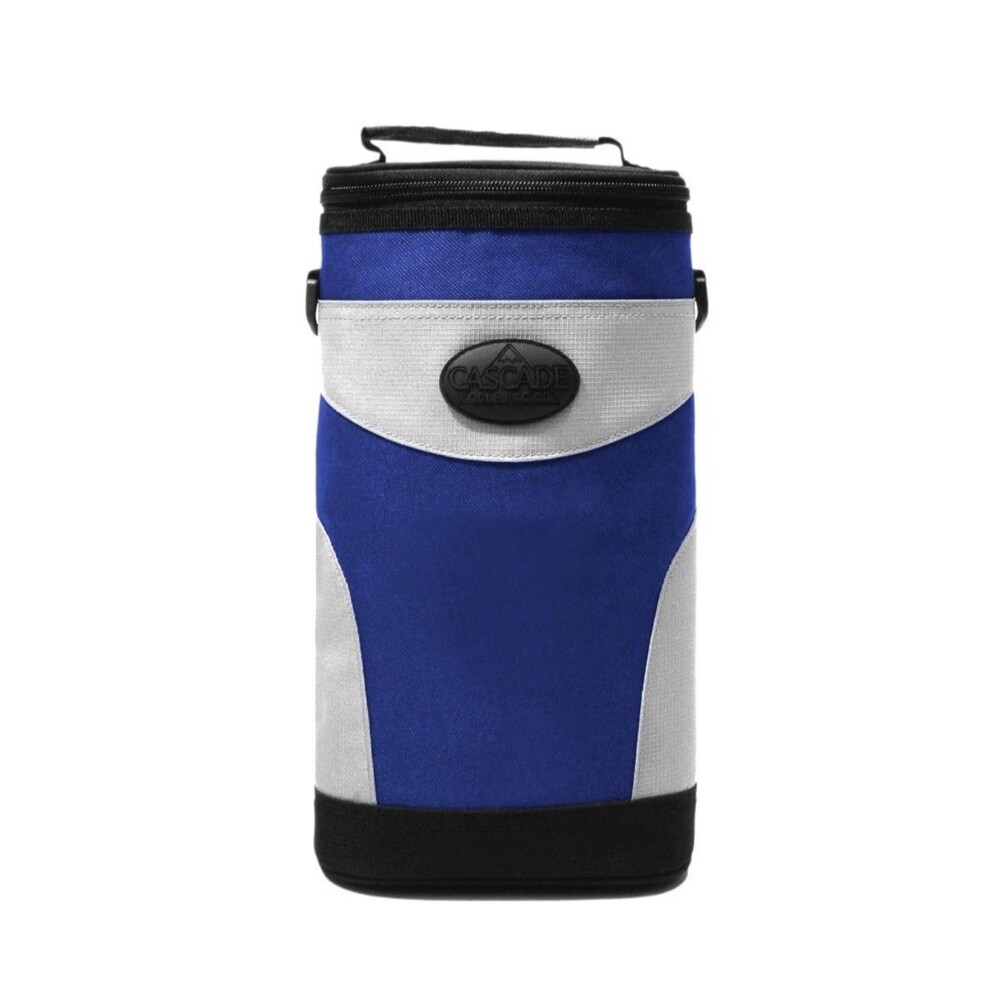 4-To-Go Zippered Soft Golf Beverage Cooler with Shoulder Strap and Clip - Blue